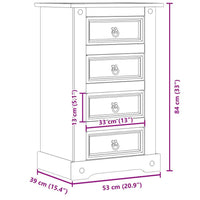 vidaXL Mesa de cabeceira Corona 53x39x84 cm madeira de pinho maciça