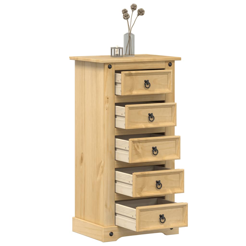 vidaXL Mesa de cabeceira Corona 53x39x103 cm madeira de pinho maciça