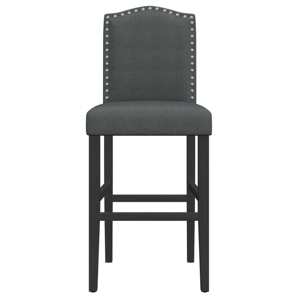 vidaXL Cadeiras de bar 2 pcs madeira de seringueira maciça e tecido