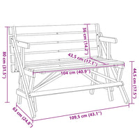 vidaXL Mesa de piquenique c/ bancos 2-em-1 conversível abeto maciço