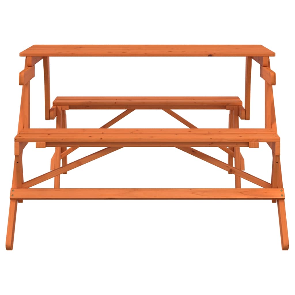 vidaXL Mesa de piquenique c/ bancos 2-em-1 conversível abeto maciço