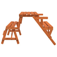 vidaXL Mesa de piquenique c/ bancos 2-em-1 conversível abeto maciço