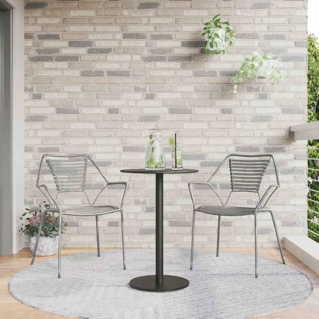 vidaXL Mesa de jardim redonda Ø50x72 cm aço preto