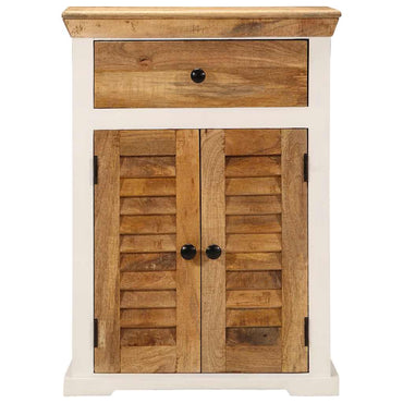 vidaXL Aparador madeira de mangueira áspera maciça branco/castanho