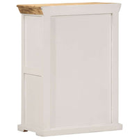 vidaXL Aparador madeira de mangueira áspera maciça branco/castanho