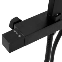 vidaXL Conj. duche 2 chuveiros c/ misturadora e mangueira latão preto