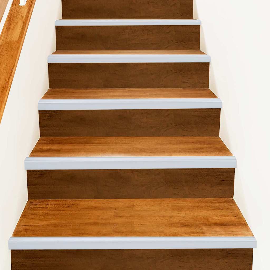 vidaXL Perfis de escada em forma de L 5 pcs 90 cm alumínio prateado
