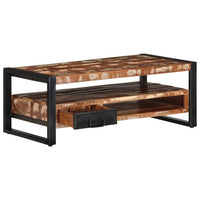 vidaXL Mesa de centro multicor 90x50x36 cm madeira maciça recuperada