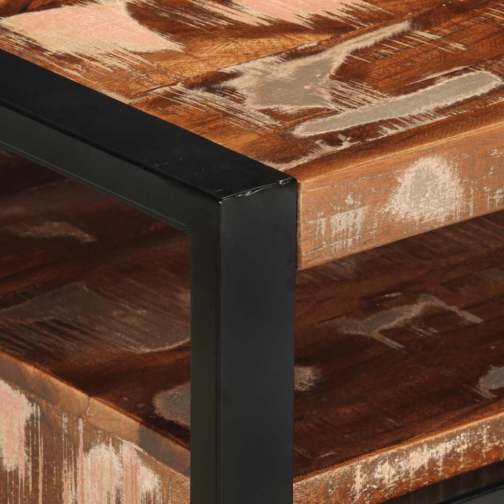 vidaXL Mesa de centro multicor 90x50x36 cm madeira maciça recuperada