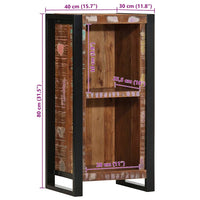 vidaXL Mesa de cabeceira 40x30x80 cm madeira recuperada maciça