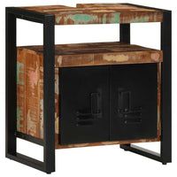 vidaXL Armário pia do banheiro 55x35x60 cm madeira maciça recuperada