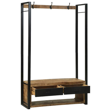 vidaXL Suporte para Roupas Castanho Madeira de mangueira maciça