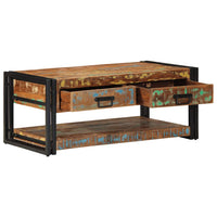 vidaXL Mesa de centro multicor 90x50x38 cm madeira maciça recuperada