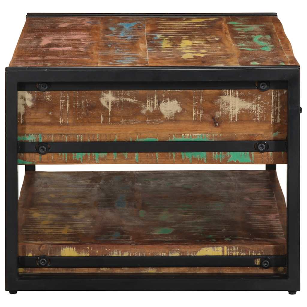 vidaXL Mesa de centro multicor 90x50x38 cm madeira maciça recuperada