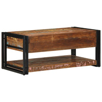 vidaXL Mesa de centro multicor 90x50x38 cm madeira maciça recuperada