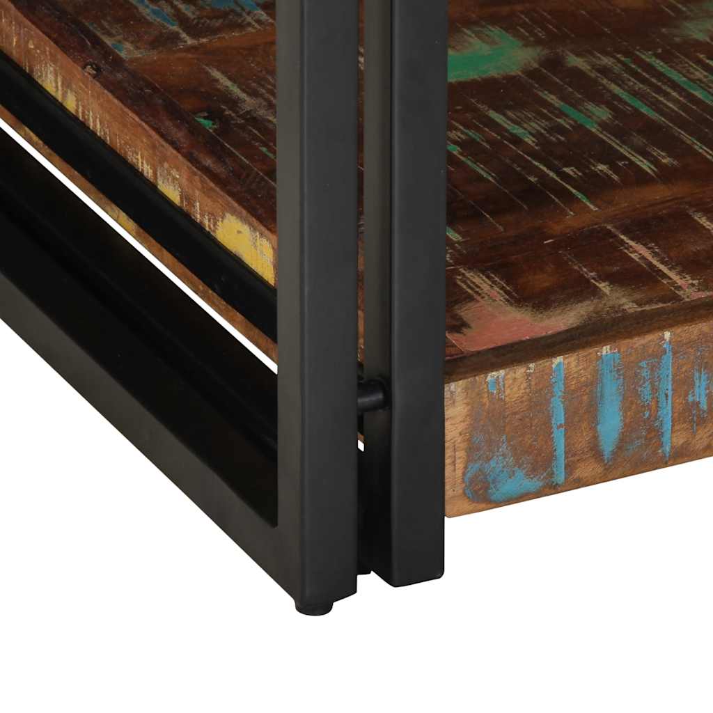 vidaXL Mesa de centro multicor 90x50x38 cm madeira maciça recuperada