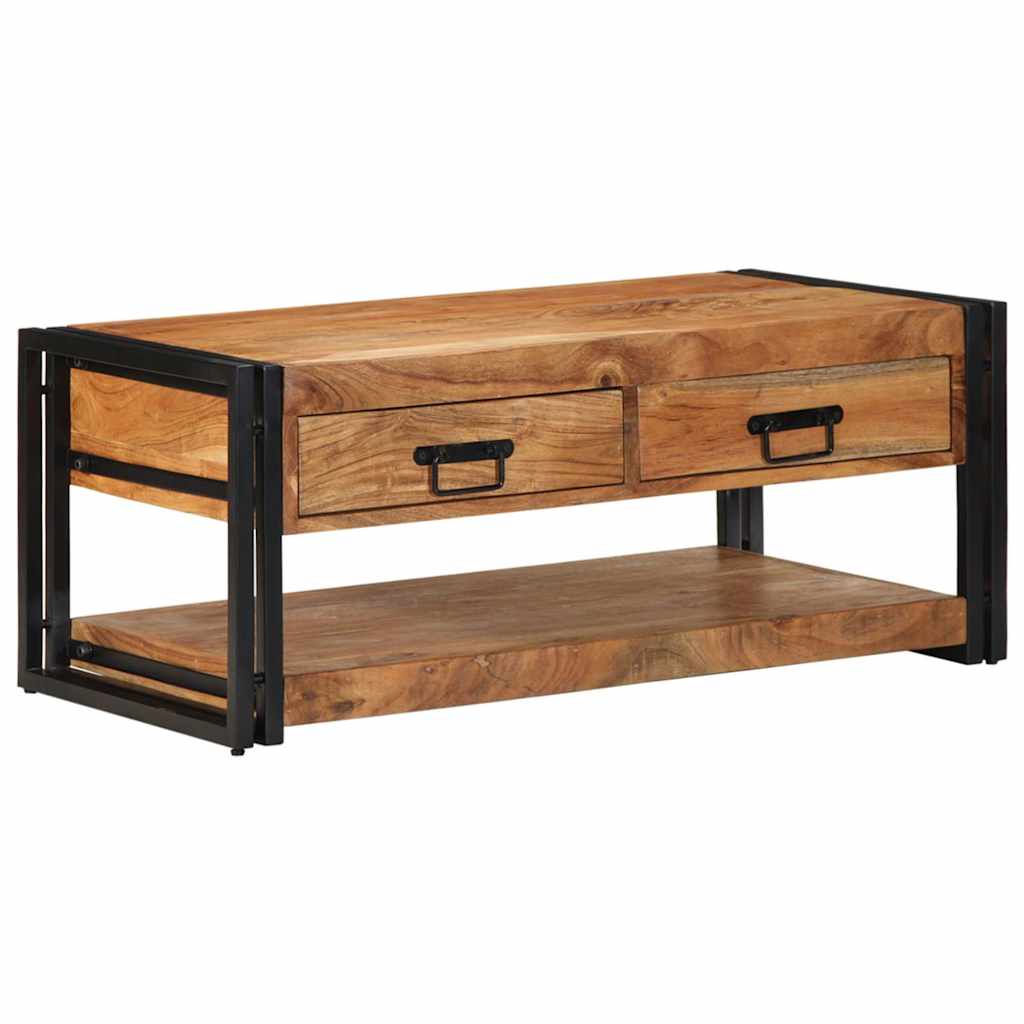 vidaXL Mesa de centro multicor 90x50x38 cm madeira maciça recuperada