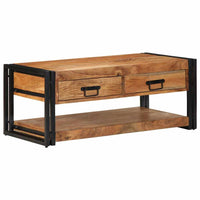 vidaXL Mesa de centro multicor 90x50x38 cm madeira maciça recuperada