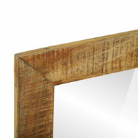 vidaXL Espelho de banheiro Retangular Castanho Madeira de manga maciça