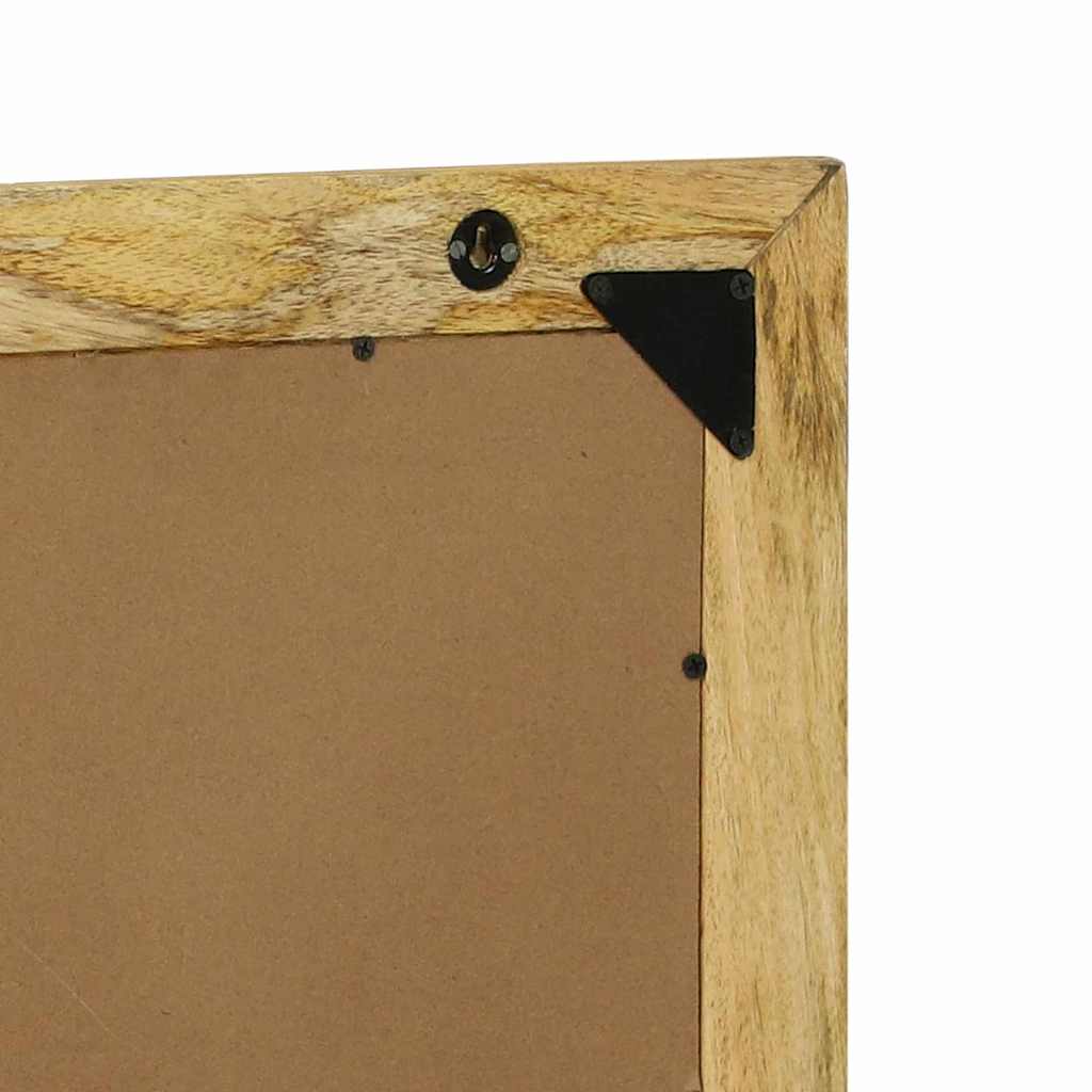 vidaXL Espelho de banheiro Retangular Castanho Madeira de manga maciça