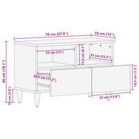 vidaXL Gabinete para TV com gaveta Nogueira 70 x 33 x 46 cm