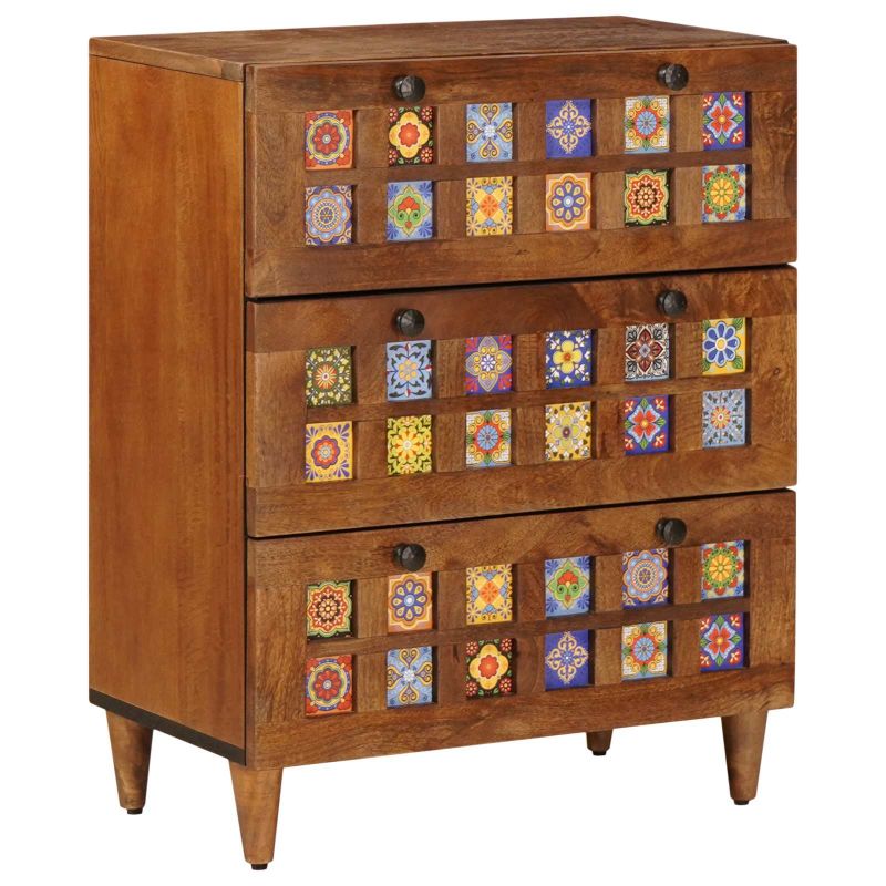 vidaXL Buffet Nogueira 60 x 33 x 75 cm Madeira de manga maciça