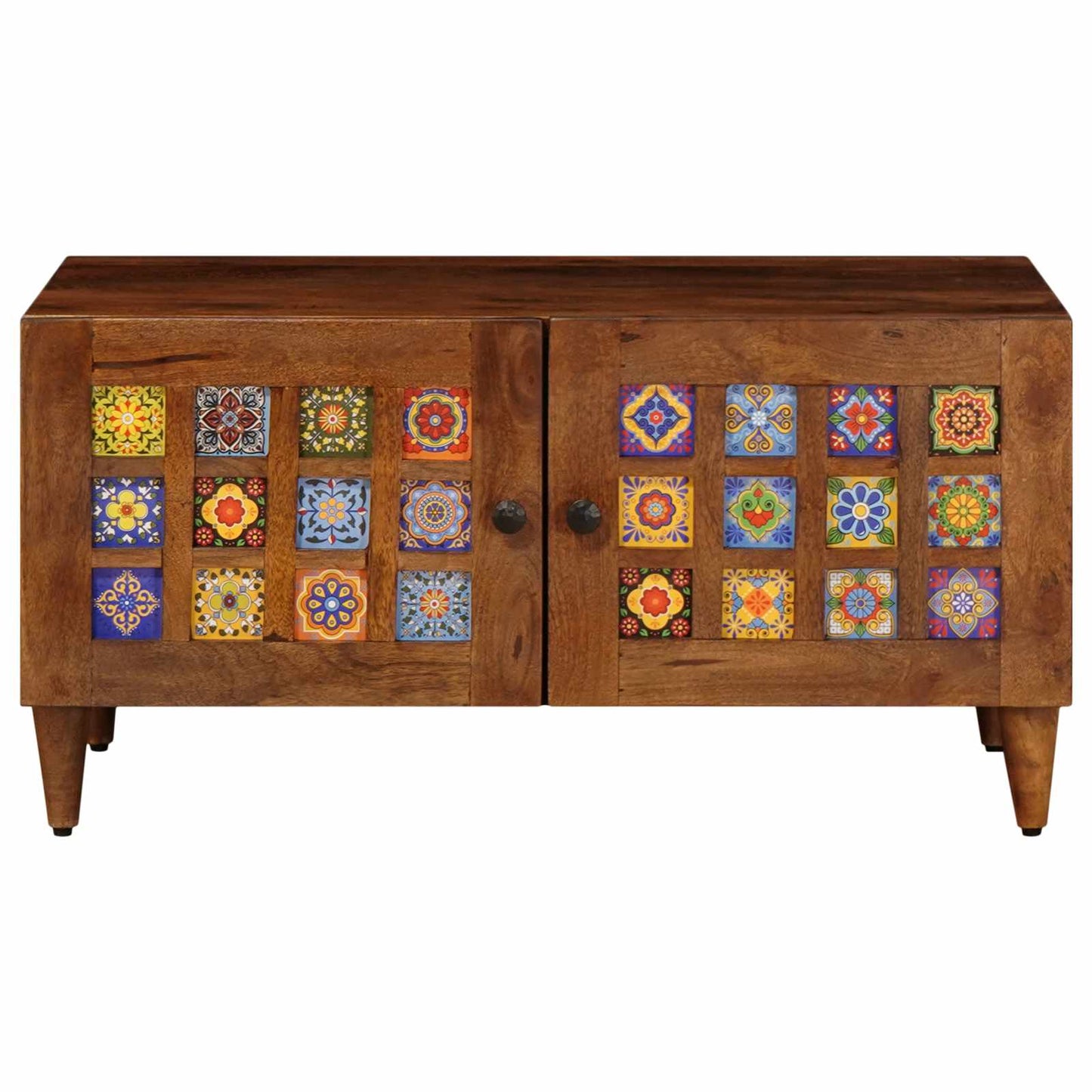 vidaXL Mesa de centro Castanho 80 x 50 x 40 cm Madeira de manga maciça