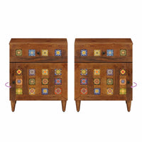 vidaXL Armário de Cabeceira com gaveta Castanho 50 x 33 x 60 cm