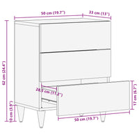 vidaXL Armário de Cabeceira com gaveta Castanho 50 x 33 x 62 cm