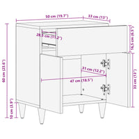 vidaXL Armário de Cabeceira com gaveta Castanho 50 x 33 x 60 cm