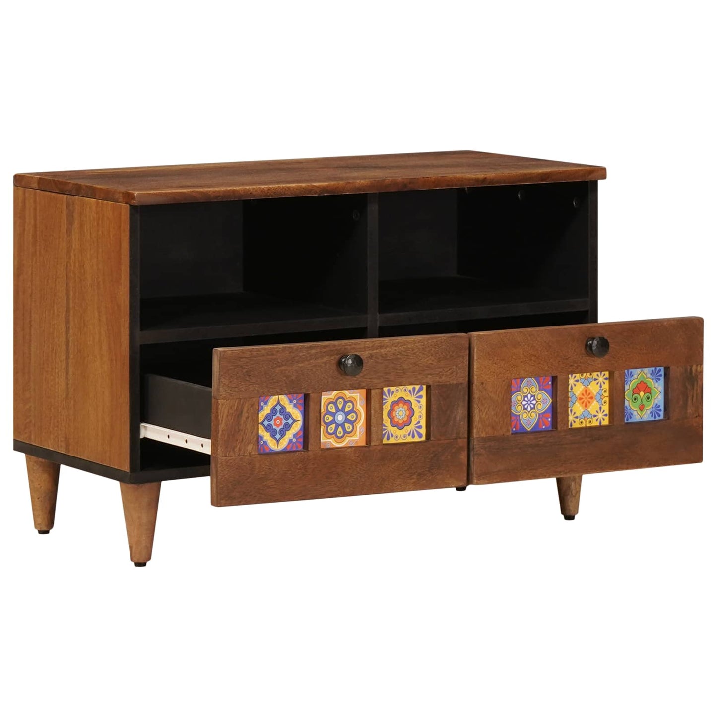 vidaXL Mesa de centro Castanho 80 x 54 x 40 cm Madeira de manga maciça