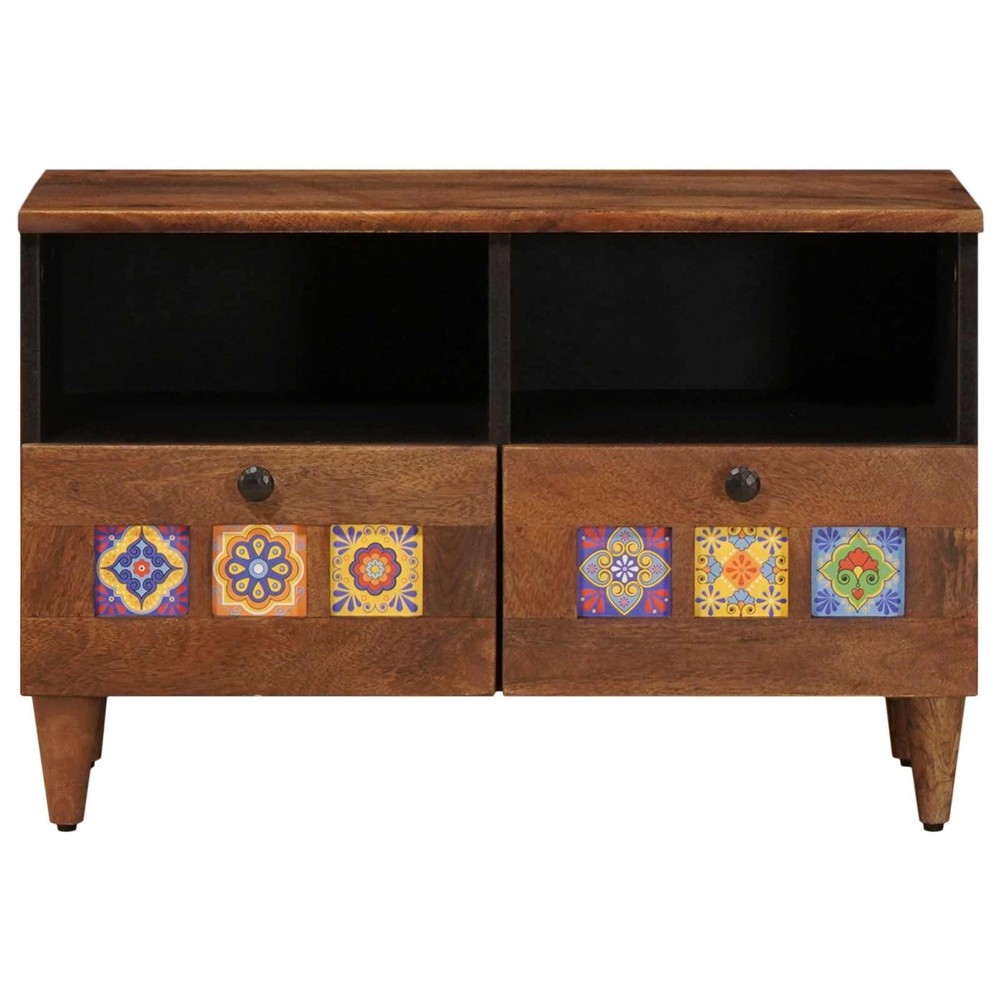 vidaXL Mesa de centro Castanho 80 x 54 x 40 cm Madeira de manga maciça