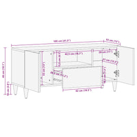 vidaXL Gabinete para TV com gaveta com porta Nogueira 105 x 33 x 46 cm