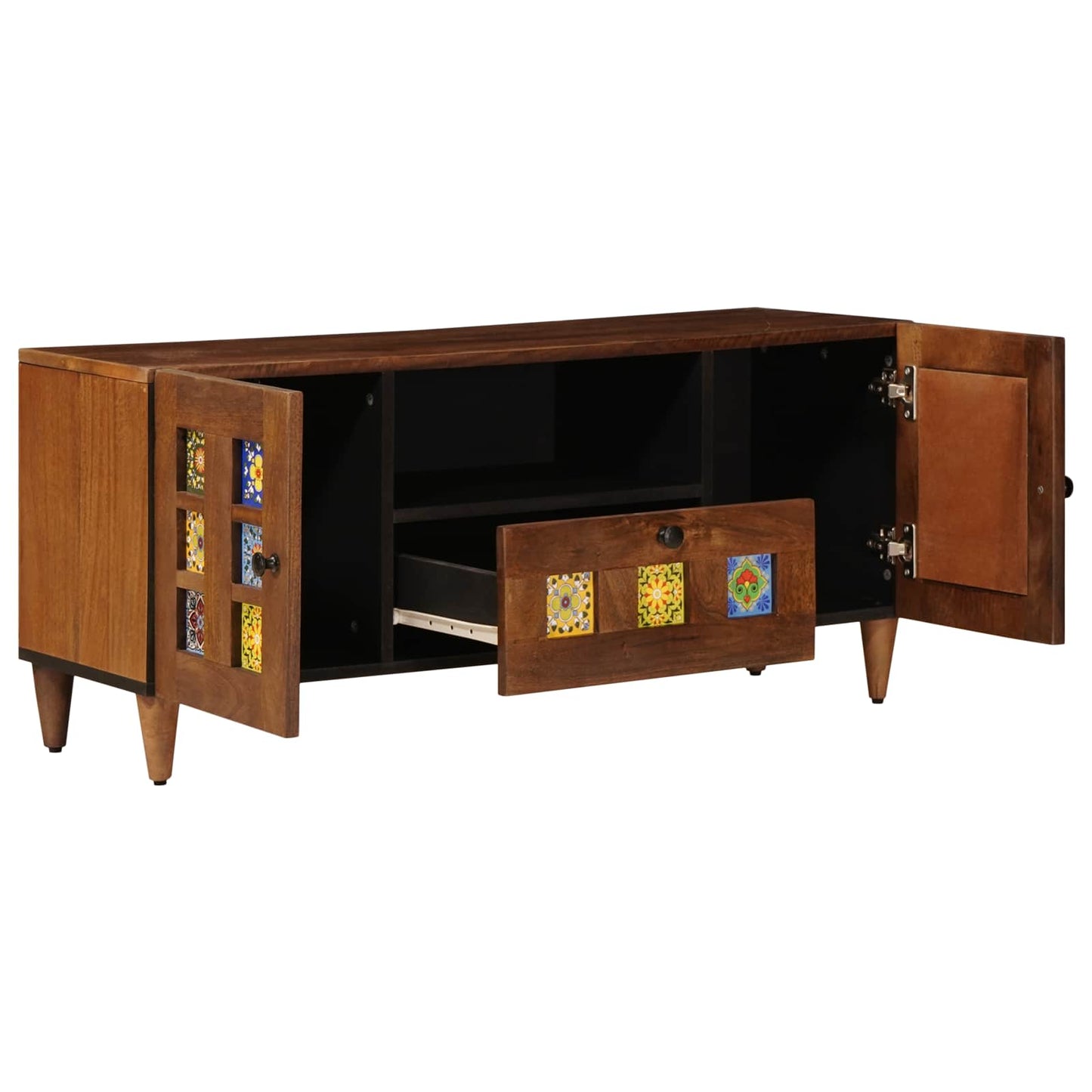 vidaXL Gabinete para TV com gaveta com porta Nogueira 105 x 33 x 46 cm