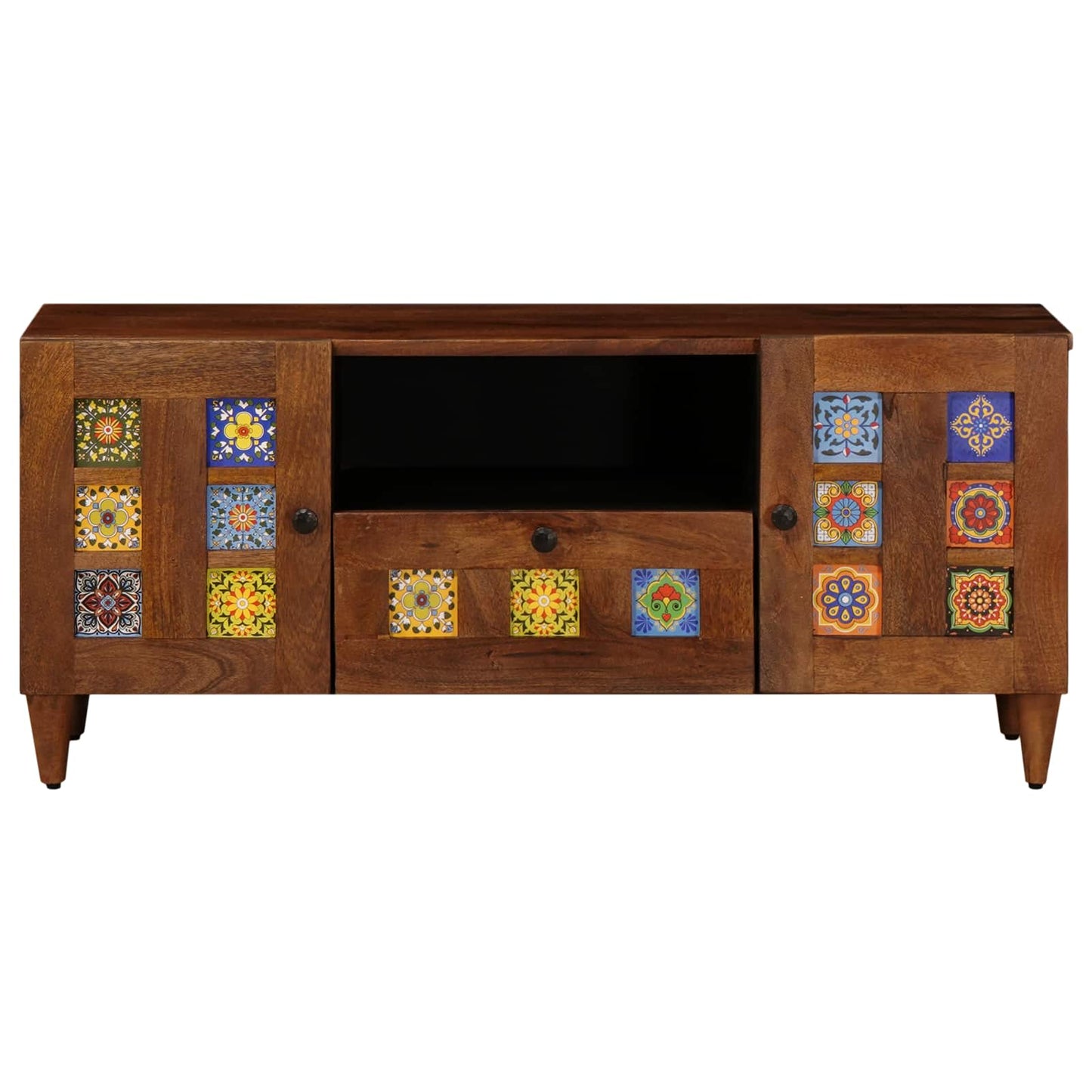vidaXL Gabinete para TV com gaveta com porta Nogueira 105 x 33 x 46 cm