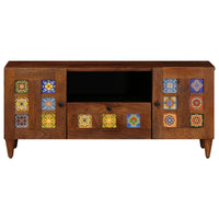 vidaXL Gabinete para TV com gaveta com porta Nogueira 105 x 33 x 46 cm