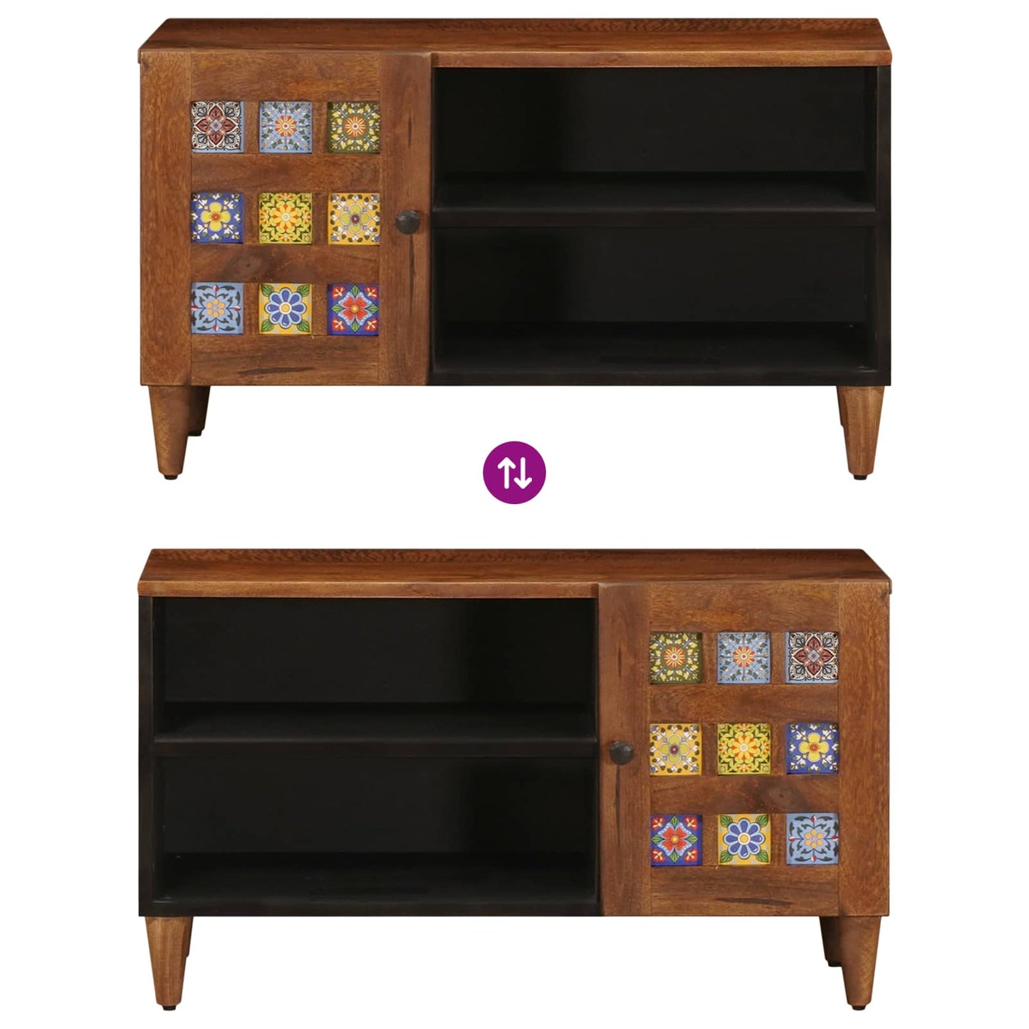 vidaXL Gabinete para TV com armazenamento Nogueira 80 x 33 x 46 cm
