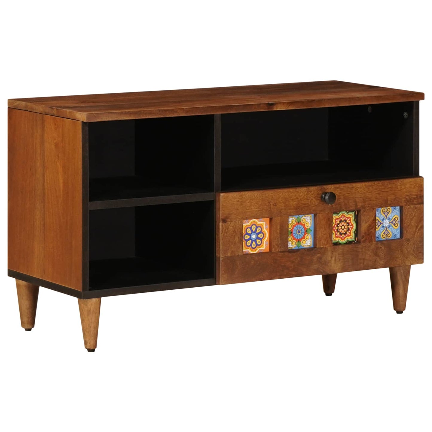 vidaXL Gabinete para TV com gaveta Nogueira 80 x 33 x 46 cm