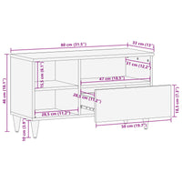 vidaXL Gabinete para TV com gaveta Nogueira 80 x 33 x 46 cm