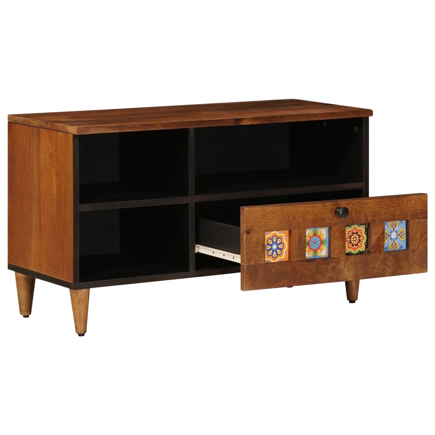 vidaXL Gabinete para TV com gaveta Nogueira 80 x 33 x 46 cm