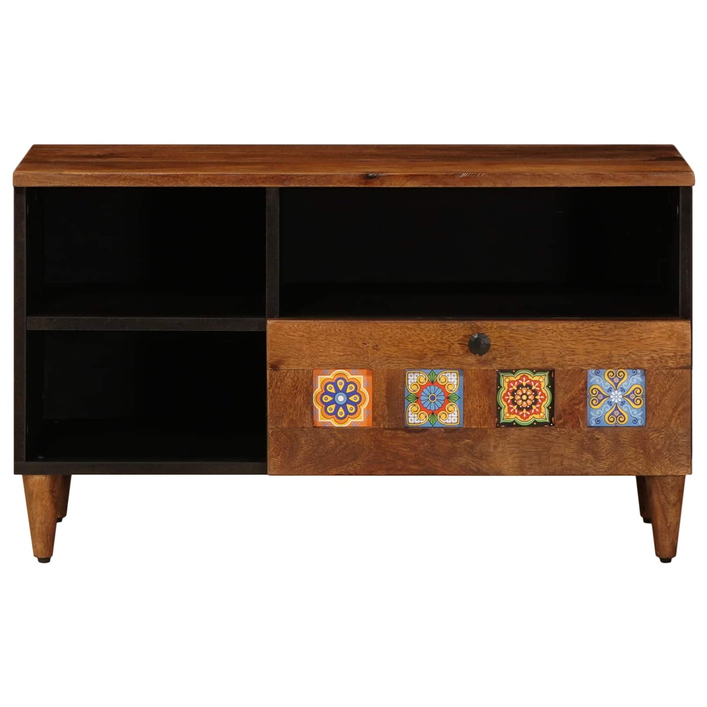 vidaXL Gabinete para TV com gaveta Nogueira 80 x 33 x 46 cm