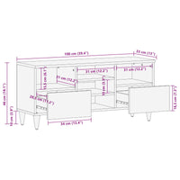vidaXL Gabinete para TV com gaveta Nogueira 100 x 33 x 46 cm