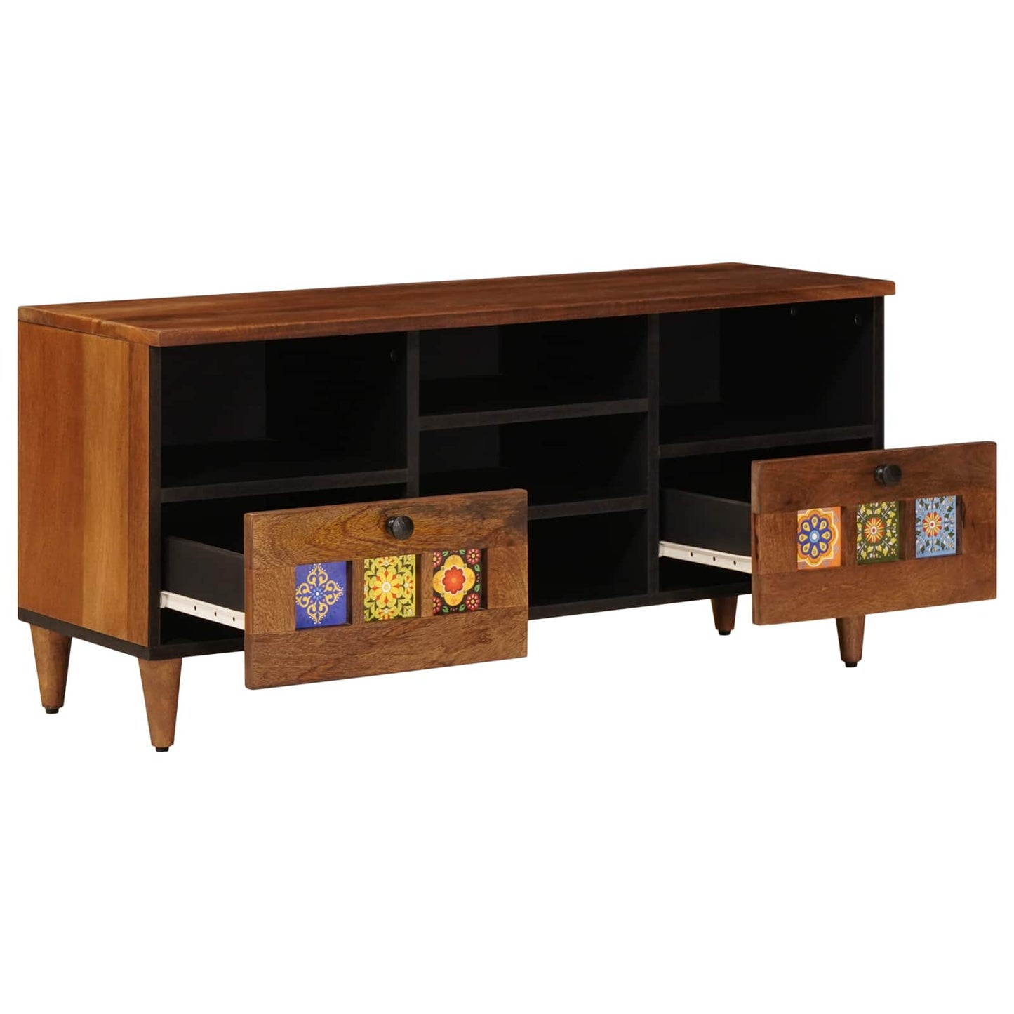 vidaXL Gabinete para TV com gaveta Nogueira 100 x 33 x 46 cm