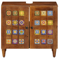 vidaXL Armário para Pia de Banheiro com porta Nogueira 62 x 33 x 58 cm