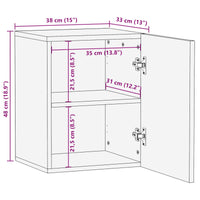vidaXL Armário de Banheiro Suspenso com porta Nogueira 38 x 33 x 48 cm
