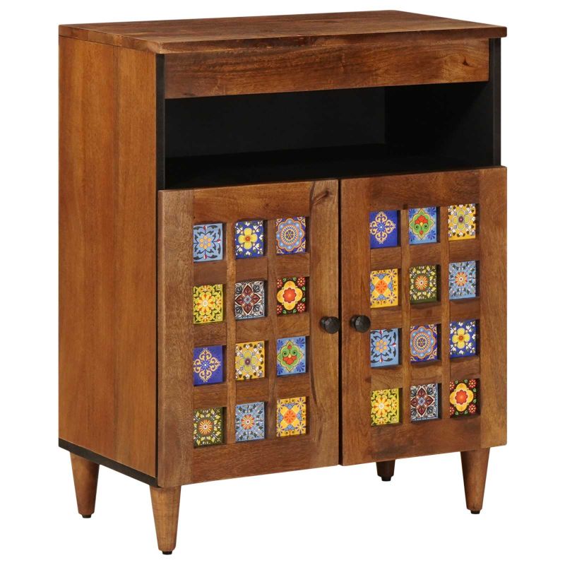 vidaXL Buffet Nogueira 60 x 33 x 75 cm Madeira de manga maciça