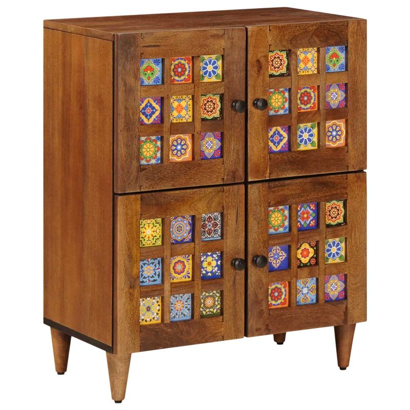 vidaXL Buffet Nogueira 60 x 33 x 75 cm Madeira de manga maciça