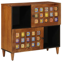 vidaXL Buffet Nogueira 80 x 33 x 75 cm Madeira de manga maciça