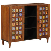 vidaXL Buffet Nogueira 90 x 33,5 x 75 cm Madeira de manga maciça