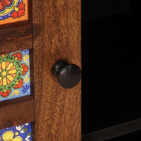 vidaXL Buffet Nogueira 90 x 33,5 x 75 cm Madeira de manga maciça